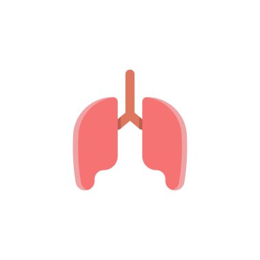 Beyaz arkaplanda insan ciğerleri vektör simgesi izole