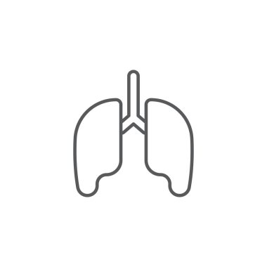Beyaz arkaplanda insan ciğerleri vektör simgesi izole
