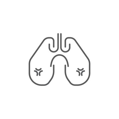 Beyaz arkaplanda insan ciğerleri vektör simgesi izole