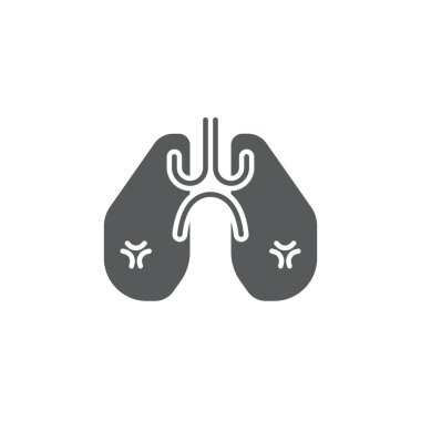 Beyaz arkaplanda insan ciğerleri vektör simgesi izole