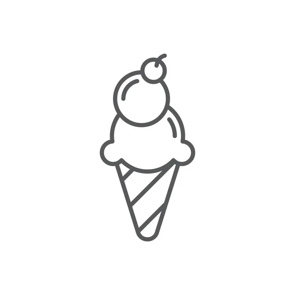 Helado Cono Vector Icono Símbolo Aislado Sobre Fondo Blanco — Archivo Imágenes Vectoriales