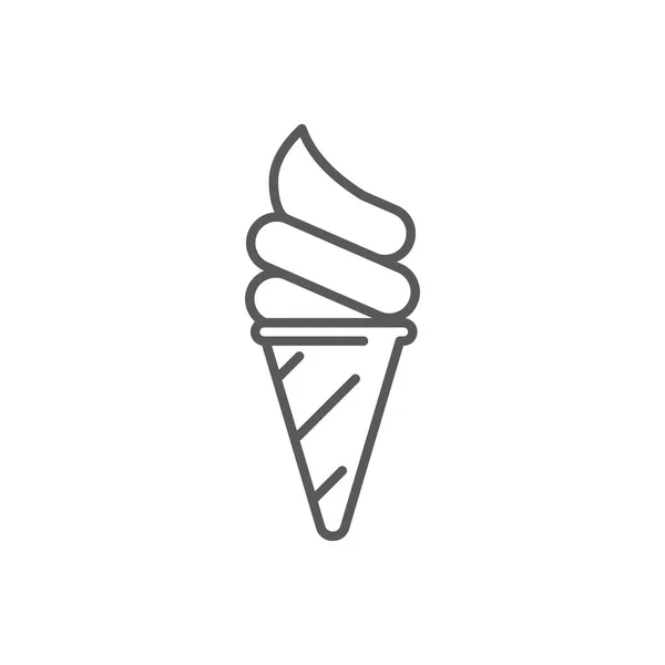 Eiscreme Kegel Vektor Symbol Symbol Isoliert Auf Weißem Hintergrund — Stockvektor
