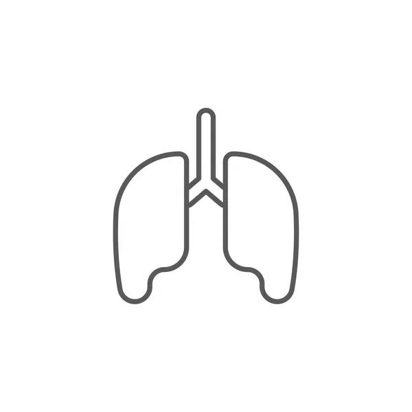 Human Lungs Vector Icon Symbol Isolated White Background — Stock Vector