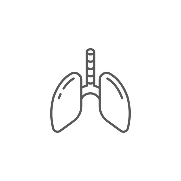 Pulmones Humanos Vector Icono Símbolo Aislado Sobre Fondo Blanco — Vector de stock