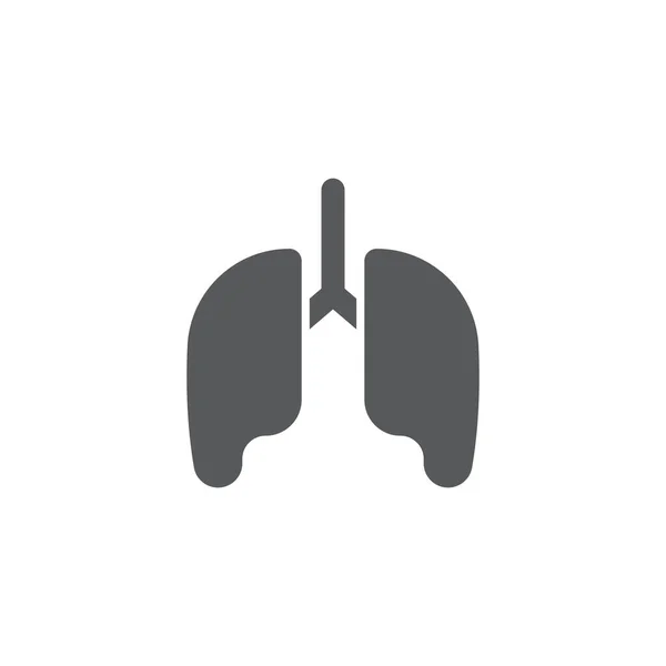 Human Lungs Vector Icon Symbol Isolated White Background — Stock Vector