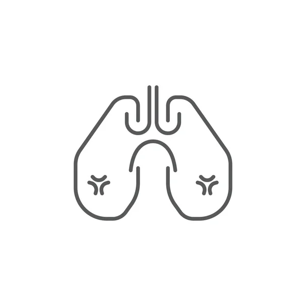 Pulmones Humanos Vector Icono Símbolo Aislado Sobre Fondo Blanco — Vector de stock