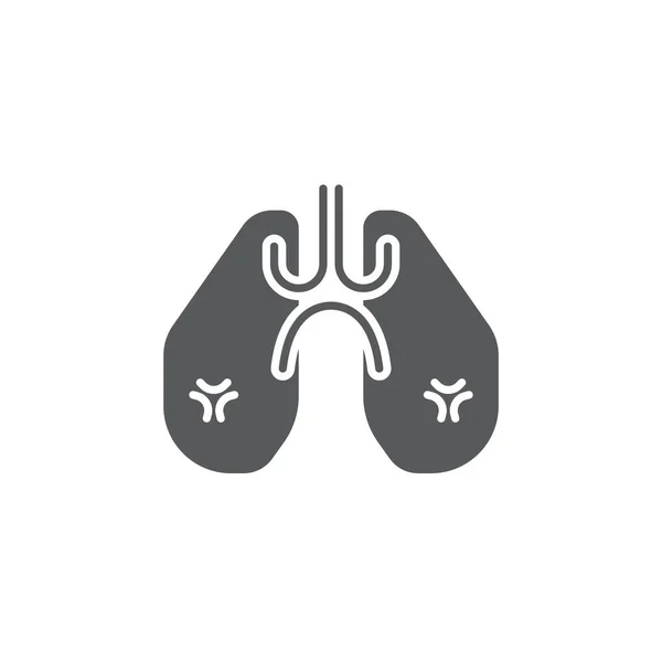 Pulmones Humanos Vector Icono Símbolo Aislado Sobre Fondo Blanco — Vector de stock