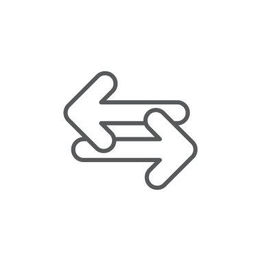 Sol ve sağ ok vektör simgesi beyaz arkaplanda izole edildi