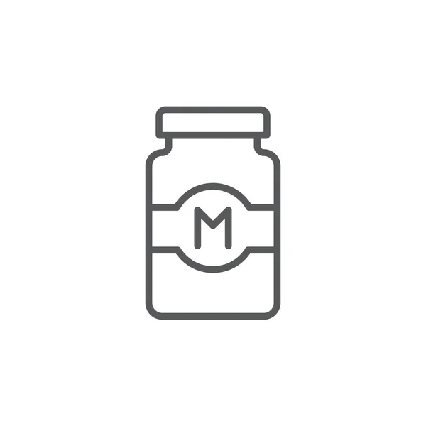 Mayonaise Pot Vector Symbool Geïsoleerd Witte Achtergrond — Stockvector