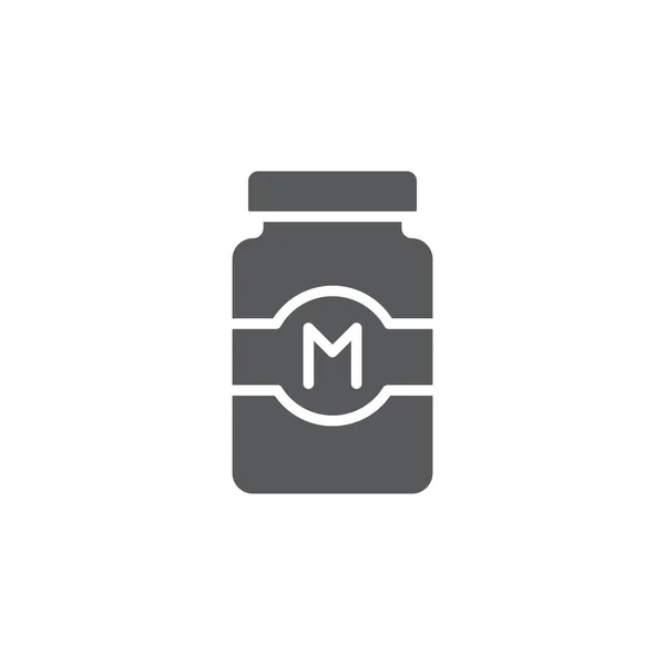 Σύμβολο Διάνυσμα Βάζου Μαγιονέζας Απομονωμένο Λευκό Φόντο — Διανυσματικό Αρχείο