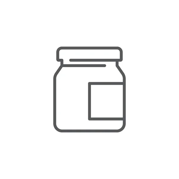 Mayonnaise Jar Vector Icon Symbol Isolated White Background — Stock Vector