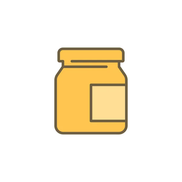 Mayonnaise Jar Vector Icon Symbol Isolated White Background — Stock Vector
