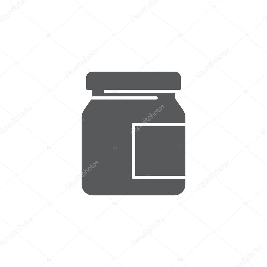 Mayonnaise jar vector icon symbol isolated on white background