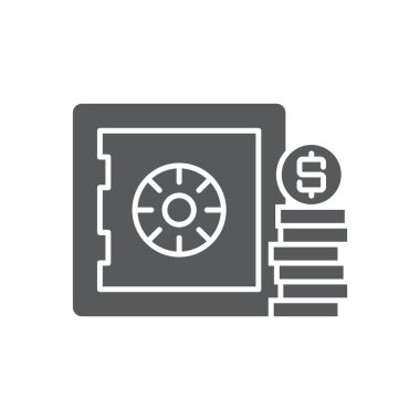 Para Koruma Vektörü simgesi beyaz arkaplanda izole edildi