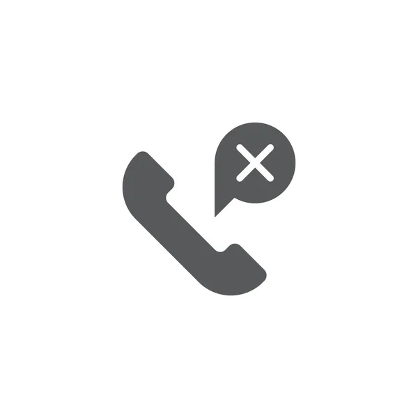 Missed Phone Call Vector Icon Symbol Isolated White Background — Stock Vector