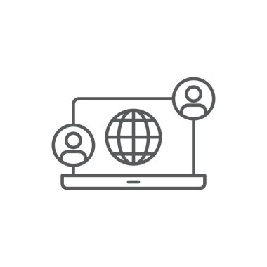 Çevrimiçi danışma vektör simgesi beyaz arkaplanda izole edildi