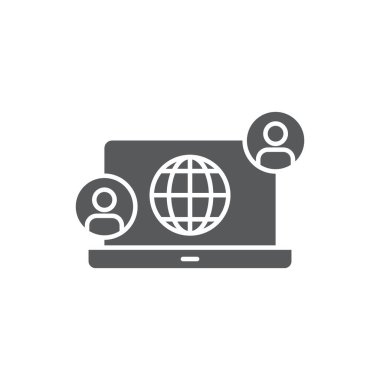 Çevrimiçi danışma vektör simgesi beyaz arkaplanda izole edildi