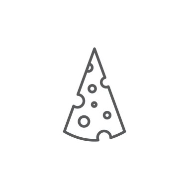 Beyaz arkaplanda izole edilmiş peynir vektör simgesi besin parçası