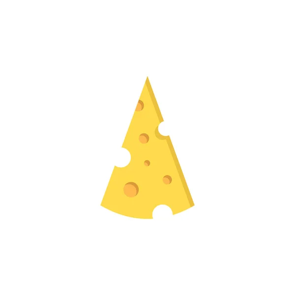 Stück Käse Vektor Symbol Symbol Lebensmittel Isoliert Auf Weißem Hintergrund — Stockvektor