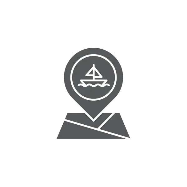 Port Standort Pin Vektor Symbol Karte Isoliert Auf Weißem Hintergrund — Stockvektor