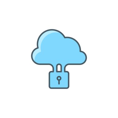 Beyaz arkaplanda gizlilik bulutu vektör simgesi izole