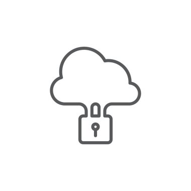 Beyaz arkaplanda gizlilik bulutu vektör simgesi izole