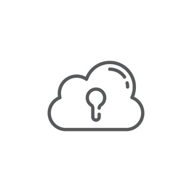 Beyaz arkaplanda gizlilik bulutu vektör simgesi izole