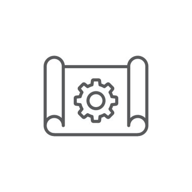 Proje yönetimi vektör simgesi beyaz arkaplanda izole edildi