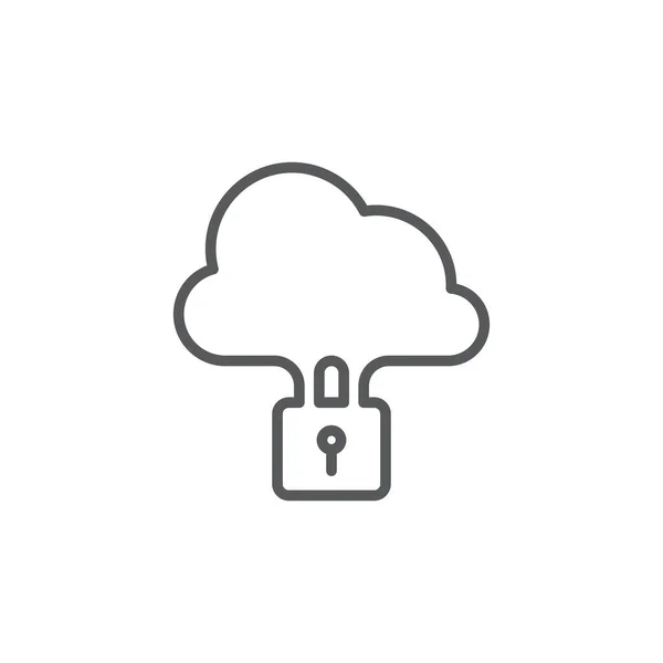 Privacy Cloud Storage Vector Symbol Symbol Isoliert Auf Weißem Hintergrund — Stockvektor