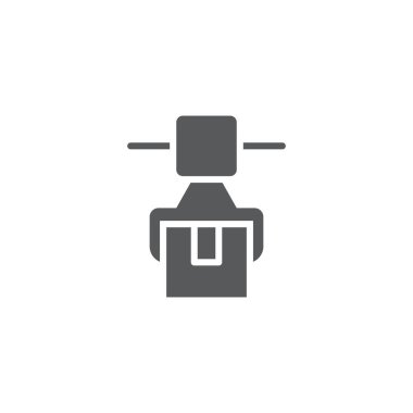 Beyaz arkaplanda izole edilmiş robot montaj vektör simgesi