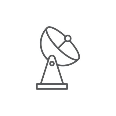 Beyaz arkaplanda izole edilmiş uydu anten vektör simgesi