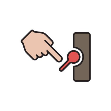 Beyaz arkaplanda izole edilmiş vektör simgesi enerji kaydetme işleminden sonra kapat