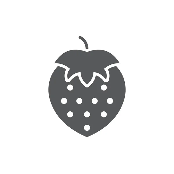 Φράουλα Διάνυσμα Σύμβολο Σύμβολο Νόστιμα Φρούτα Απομονώνονται Λευκό Φόντο — Διανυσματικό Αρχείο