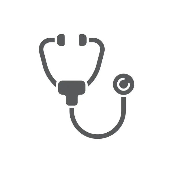 Stethoscope Διάνυσμα Σύμβολο Ιατρικός Εξοπλισμός Απομονωμένος Λευκό Φόντο — Διανυσματικό Αρχείο