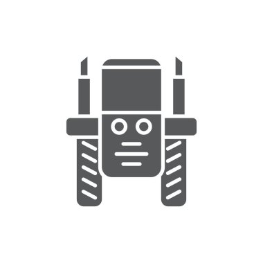 Beyaz arkaplanda izole edilmiş çekici ön vektör simgesi simgesi araçları