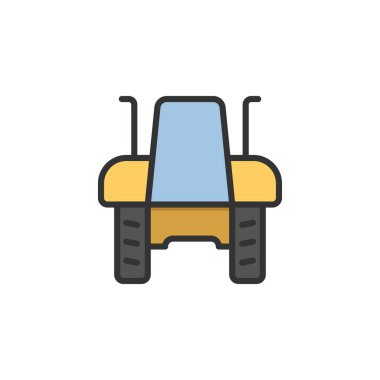 Beyaz arkaplanda izole edilmiş çekici ön vektör simgesi simgesi araçları