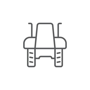 Beyaz arkaplanda izole edilmiş çekici ön vektör simgesi simgesi araçları