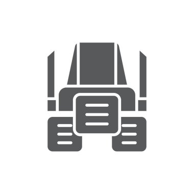 Beyaz arkaplanda izole edilmiş çekici ön vektör simgesi simgesi araçları