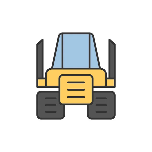 Nástroj Pro Symbol Vektoru Vpředu Traktoru Izolovaný Bílém Pozadí — Stockový vektor