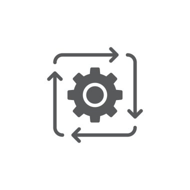 Beyaz arkaplanda iş akışı vektör simgesi izole