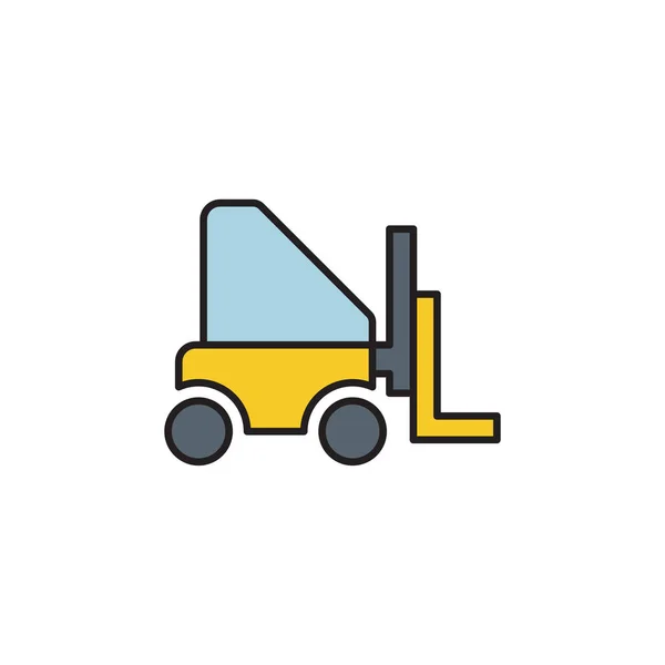 Beyaz Arkaplanda Izole Edilmiş Forklift Taşıyıcı Vektör Simgesi Simgesi Araçları — Stok Vektör