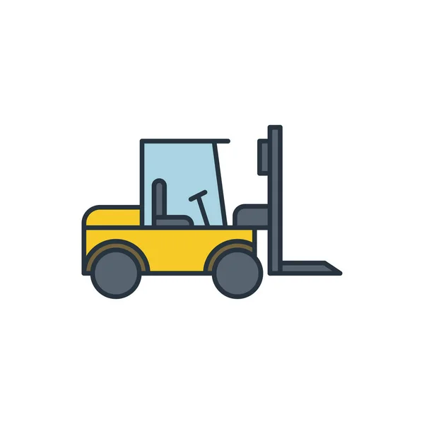 Use Forklift Loader Vector Icon Symbol Tools Isolated White Background — Stock Vector