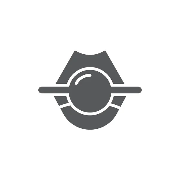 Символ Вектора Кляпа Шара Изолирован Белом Фоне — стоковый вектор