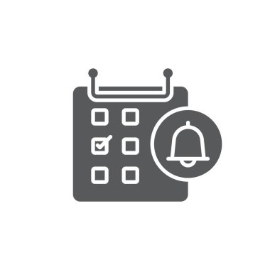 Takvim olayı hatırlatıcı vektör simgesi beyaz arkaplan üzerinde izole