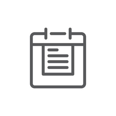 Takvim olayı hatırlatıcı vektör simgesi beyaz arkaplan üzerinde izole