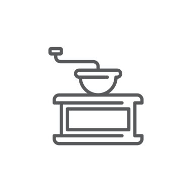 Kahve öğütücüsü vektör simgesi beyaz arkaplanda izole