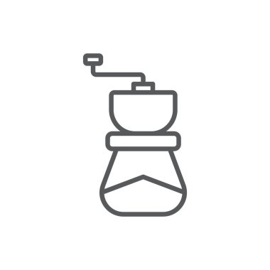 Kahve öğütücüsü vektör simgesi beyaz arkaplanda izole