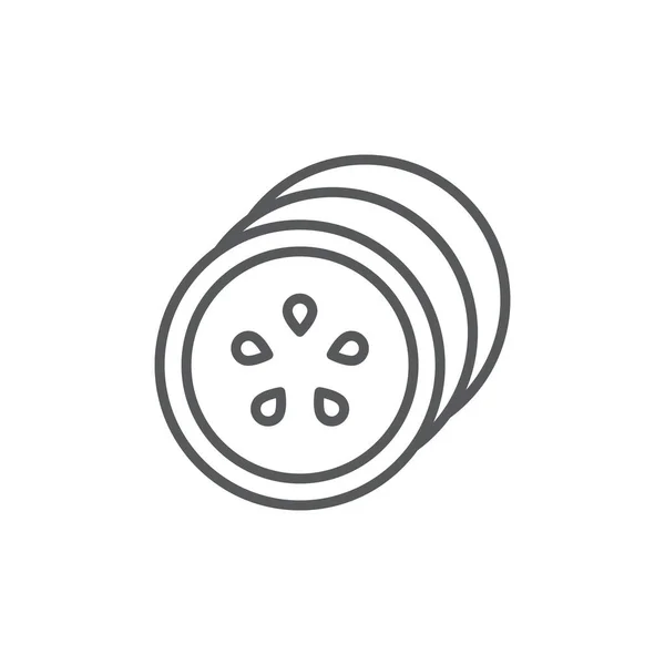 Gurkenscheiben Vektor Symbol Symbol Isoliert Auf Weißem Hintergrund — Stockvektor