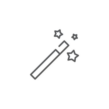 Sihirli çubuk vektör simgesi beyaz arkaplanda izole edildi