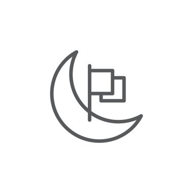 Beyaz arkaplanda izole edilmiş Bayrak vektör simgesi olan ay